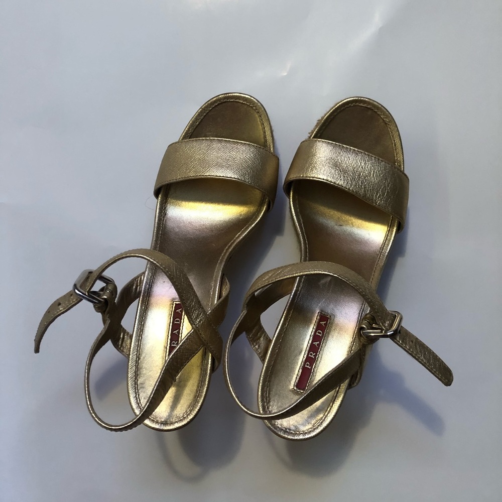 Prada gold heels 9